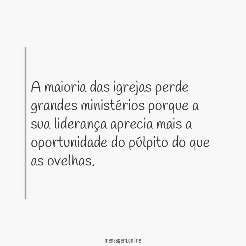 A maioria das igrejas perde grandes ministérios porque