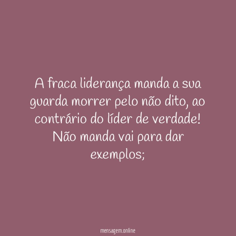 A fraca liderança manda a sua guarda morrer