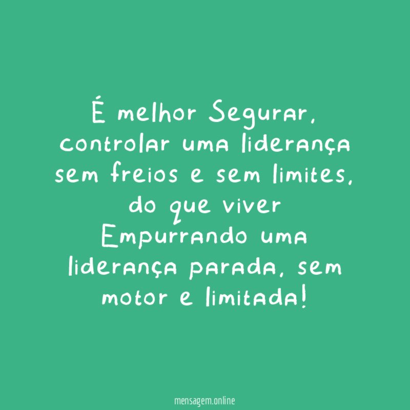 É melhor Segurar