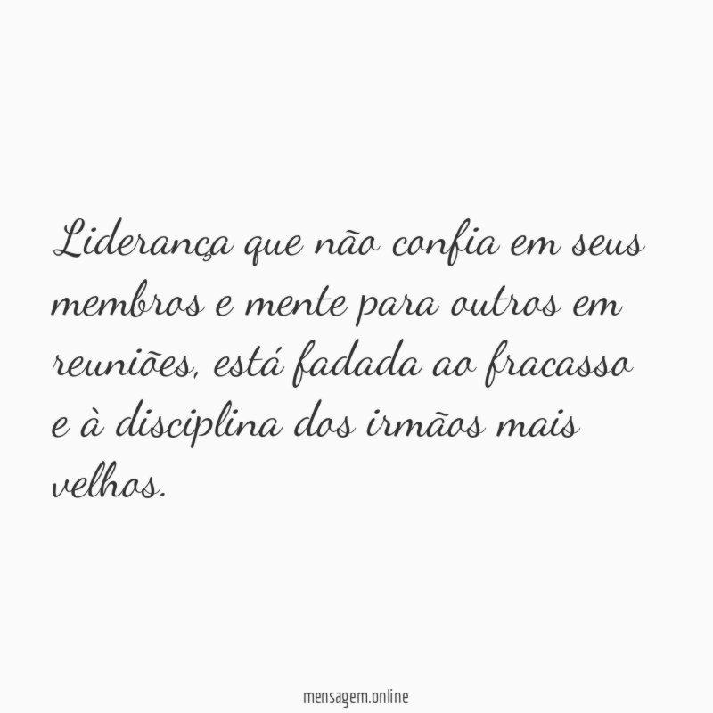 Liderança que não confia em seus membros
