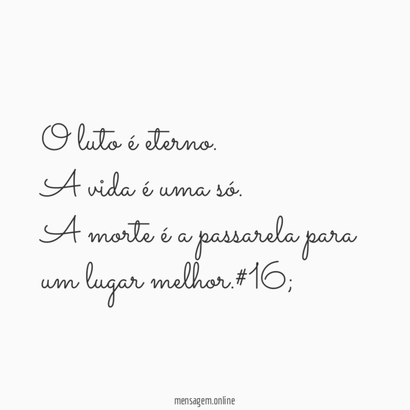 O luto é eterno