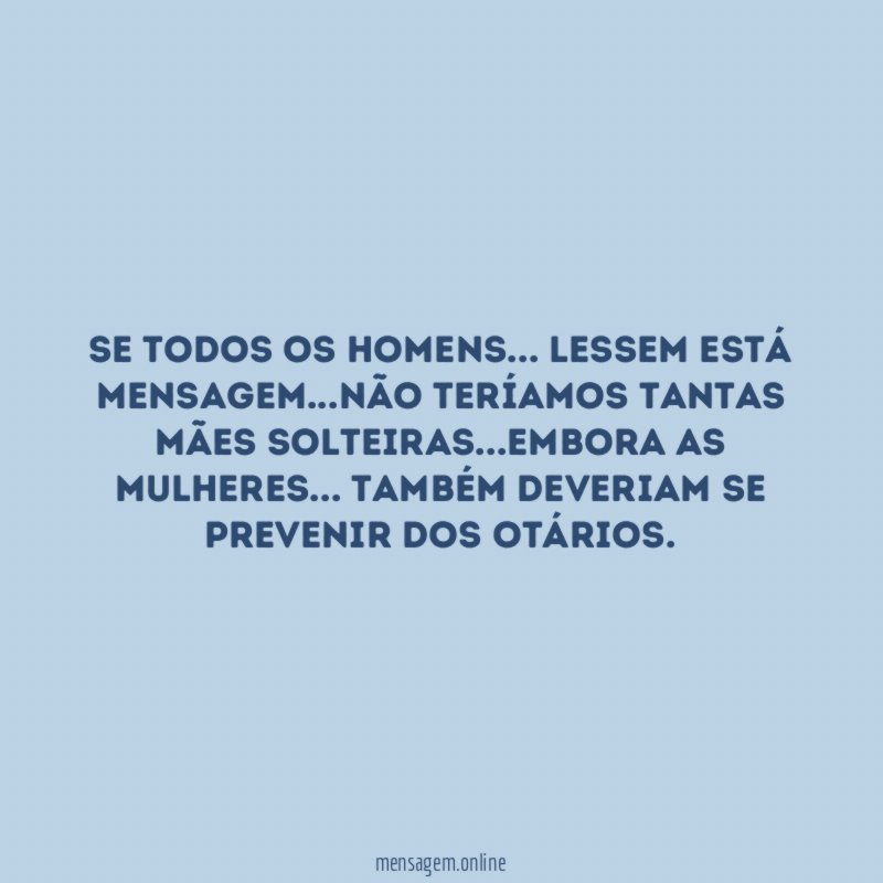 Se todos os homens