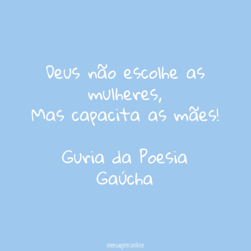 Deus não escolhe as mulheres