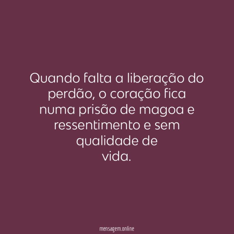 Quando falta a liberação do perdão