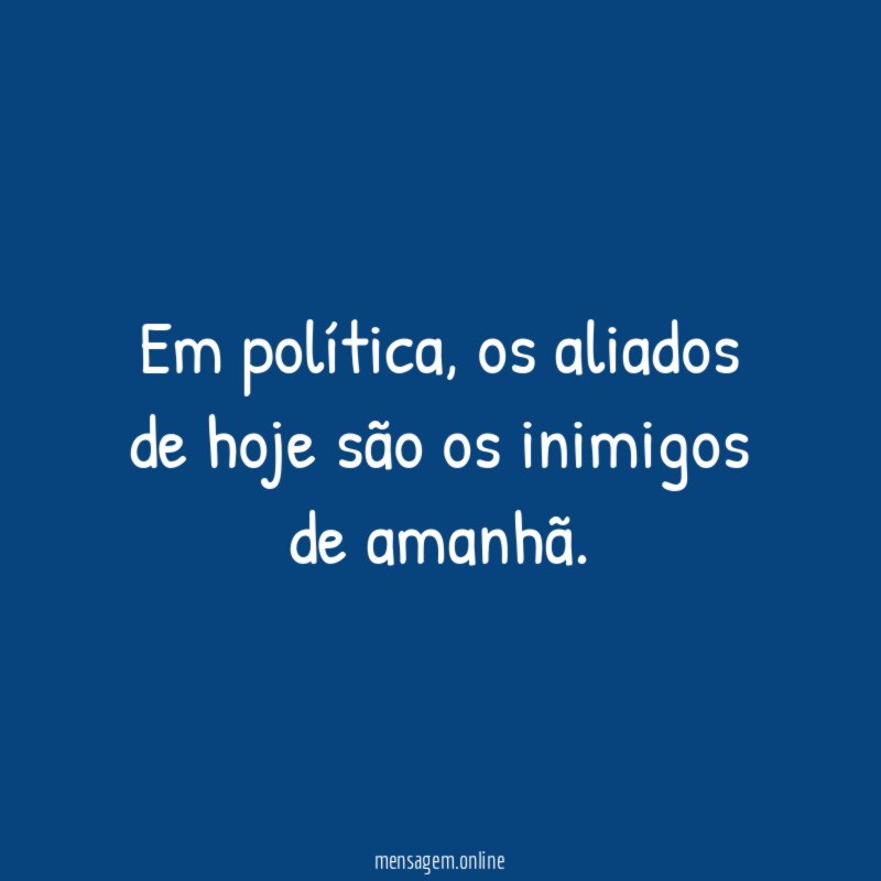 Em política