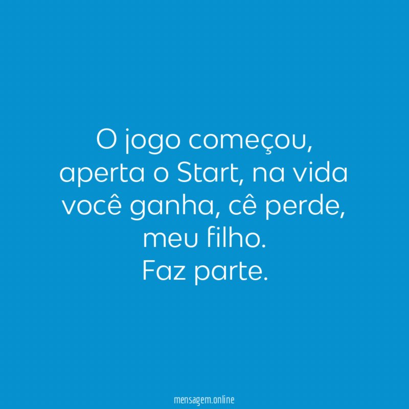 O jogo começou