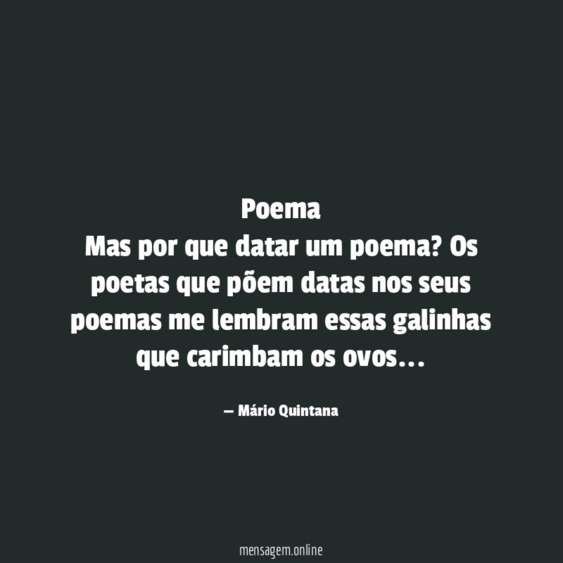 Poema Mas por que datar um poema