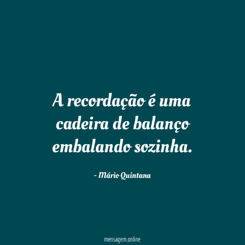 A recordação é uma cadeira de balanço embalando sozinha