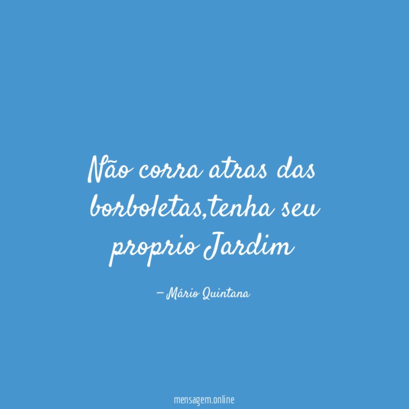 Não corra atras das borboletas