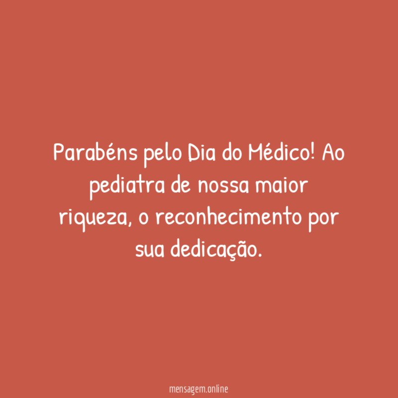 Parabéns pelo Dia do Médico