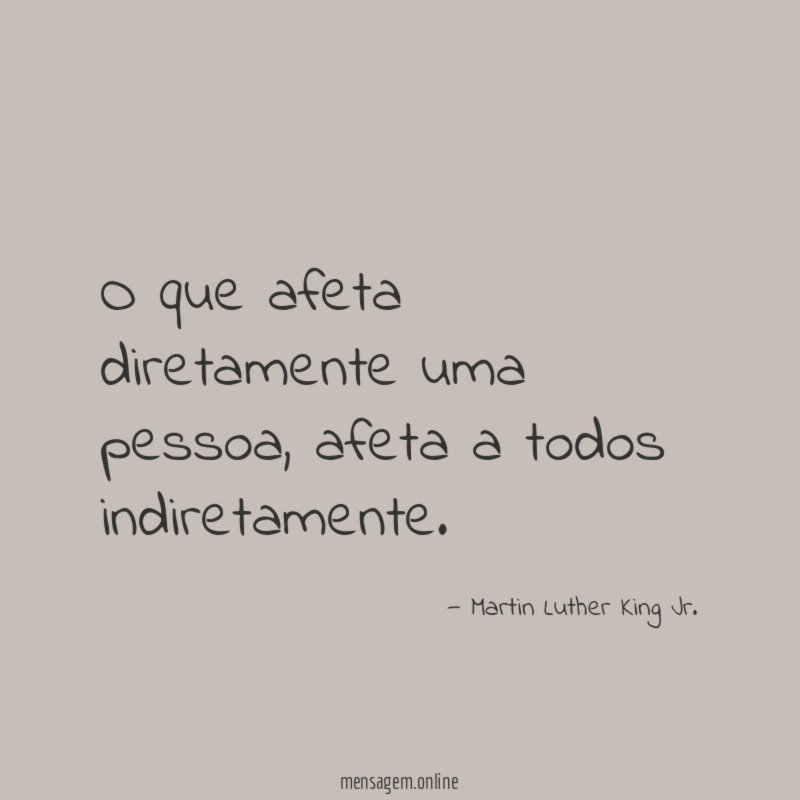 O que afeta diretamente uma pessoa
