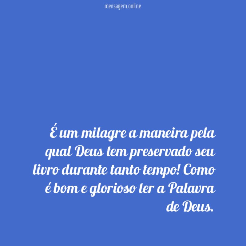 É um milagre a maneira pela qual Deus