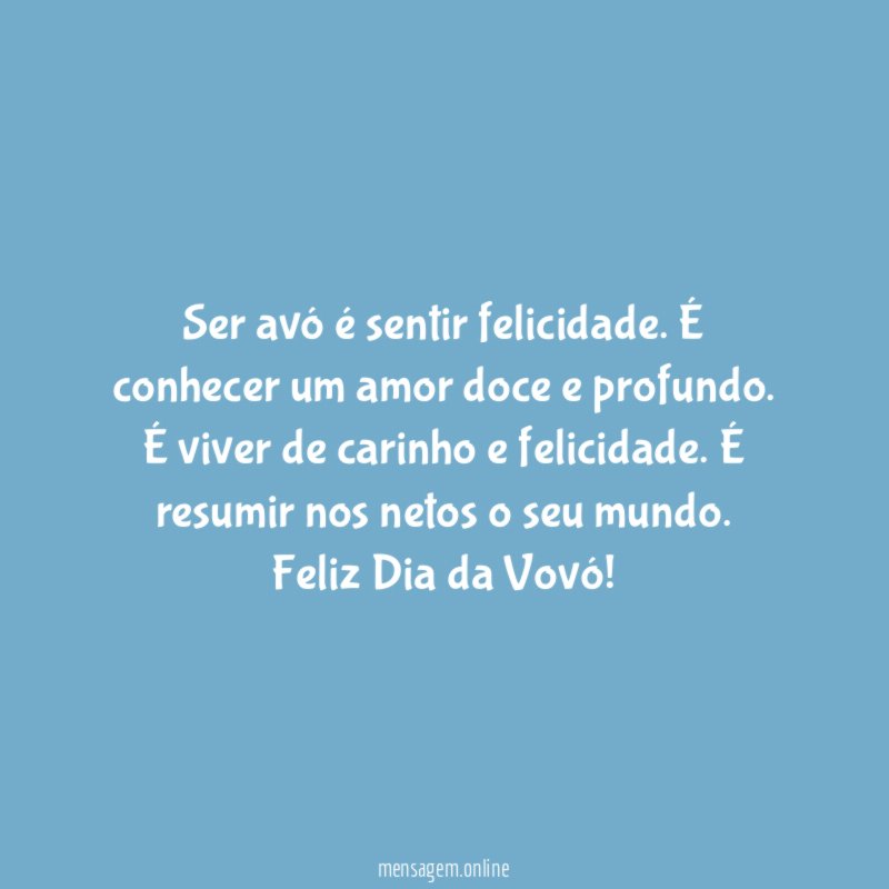 Ser avó é sentir felicidade