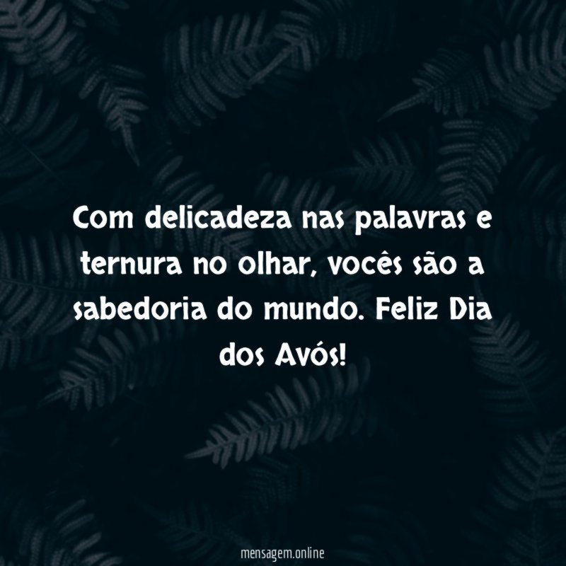 Com delicadeza nas palavras e ternura no olhar