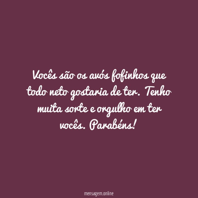 Vocês são os avós fofinhos que todo neto