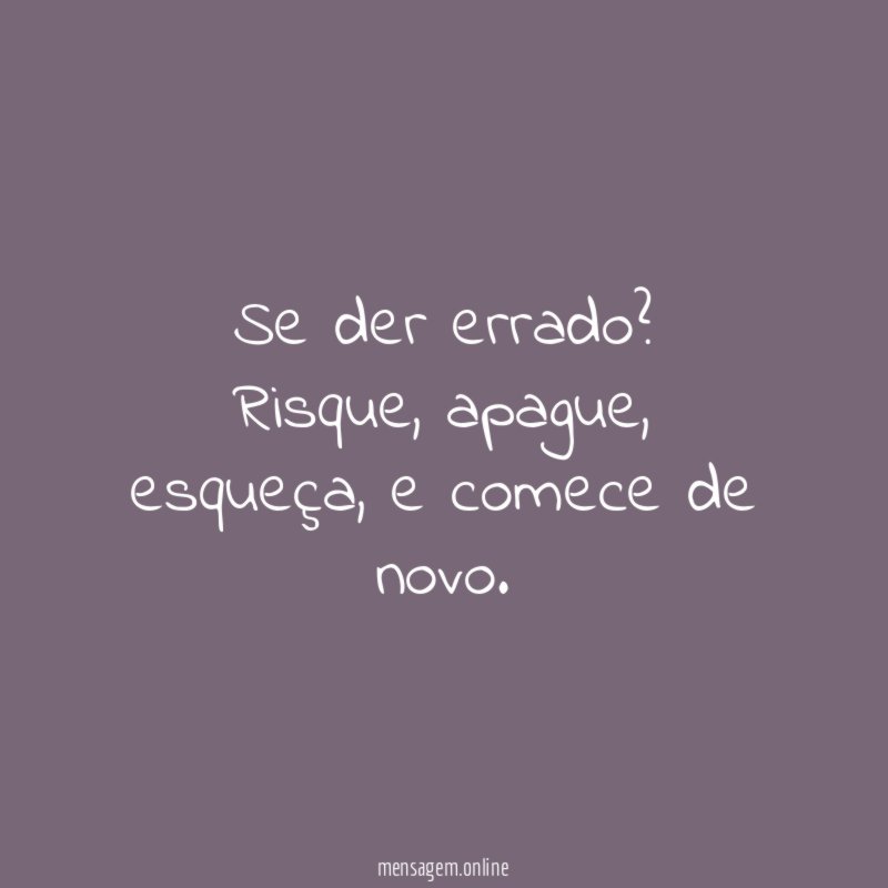 Se der errado
