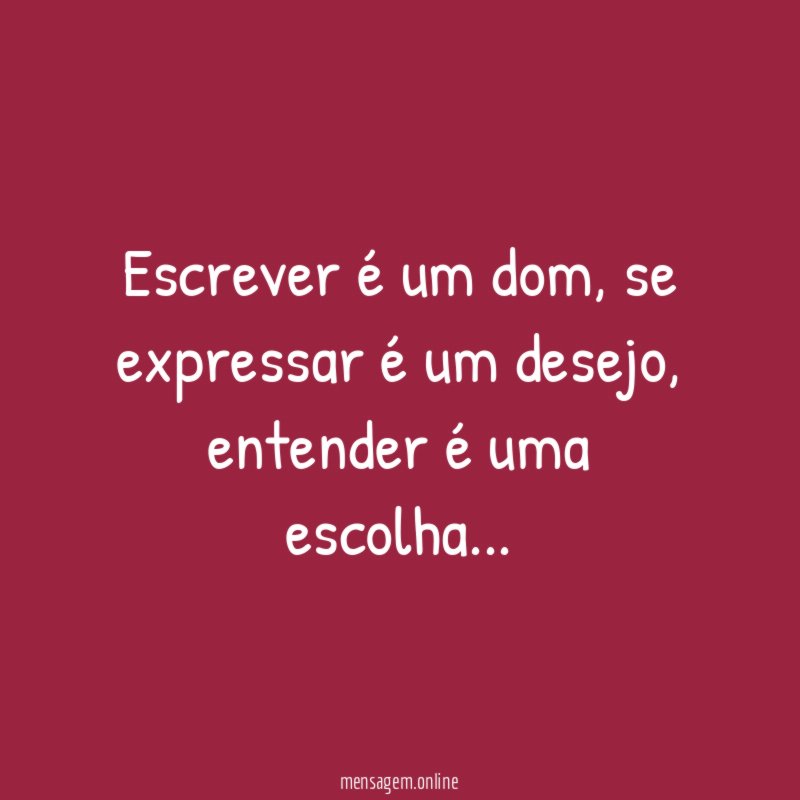 Escrever é um dom
