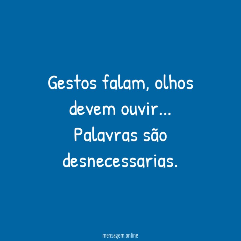 Gestos falam