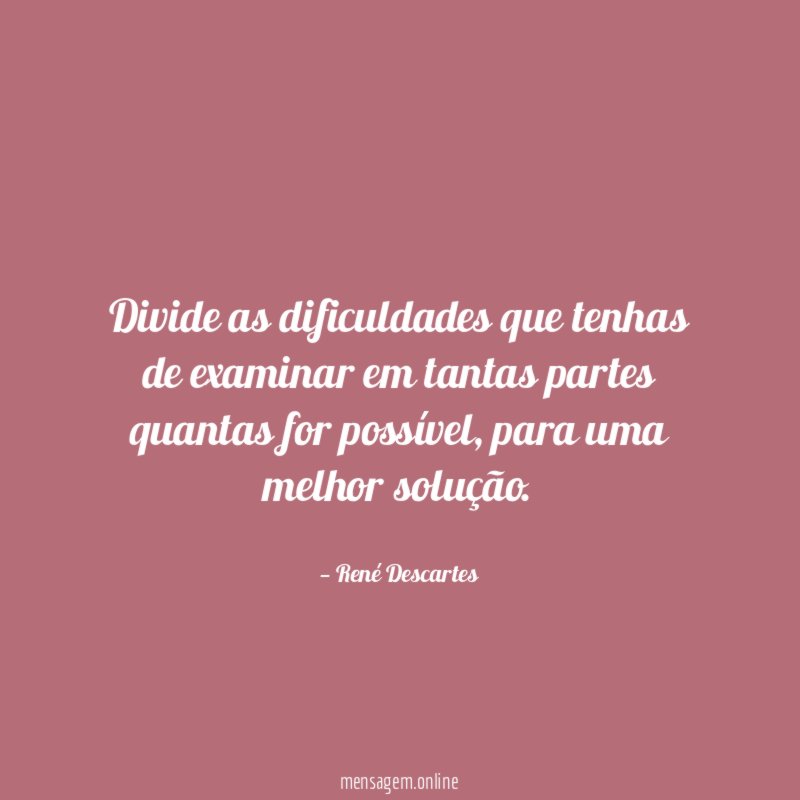 Divide as dificuldades que tenhas de examinar em