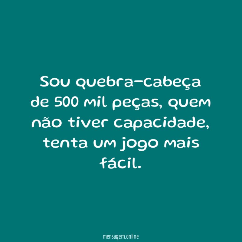 Sou quebra-cabeça de 500 mil peças