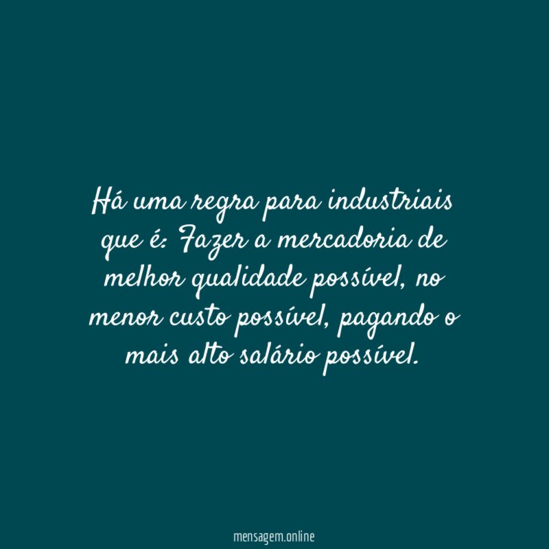 Há uma regra para industriais que é