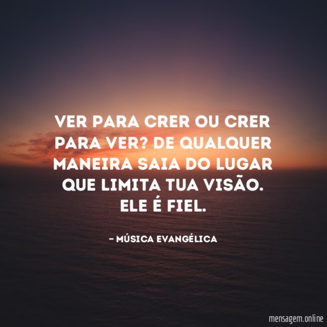 Ver para crer ou crer para ver