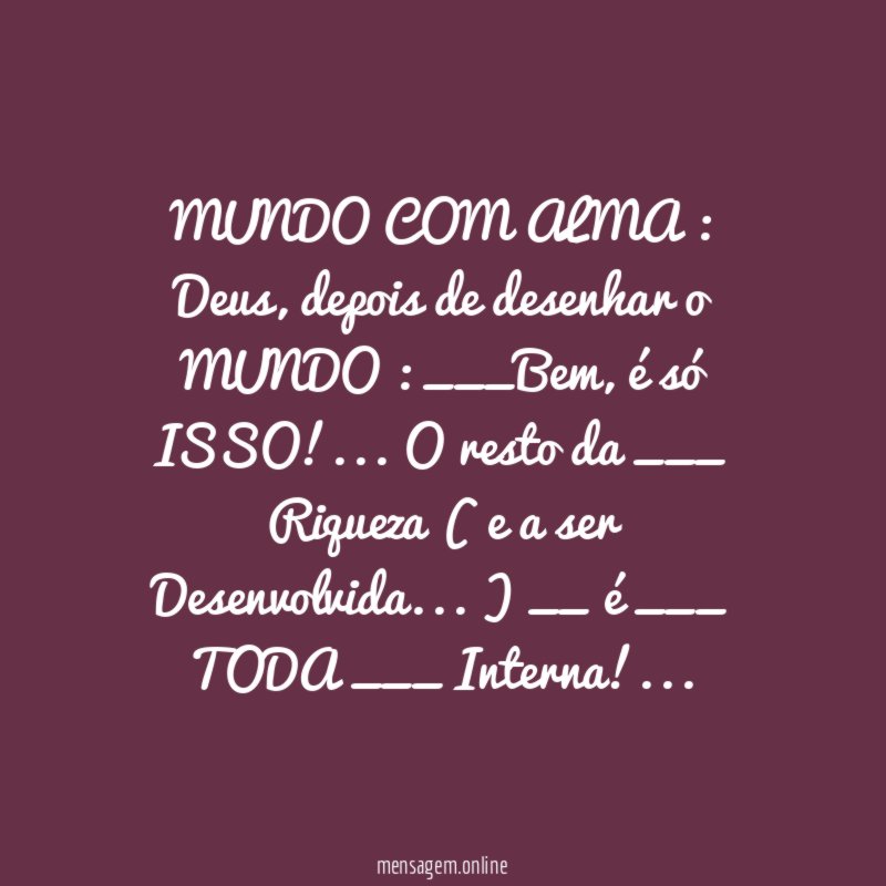 MUNDO COM ALMA