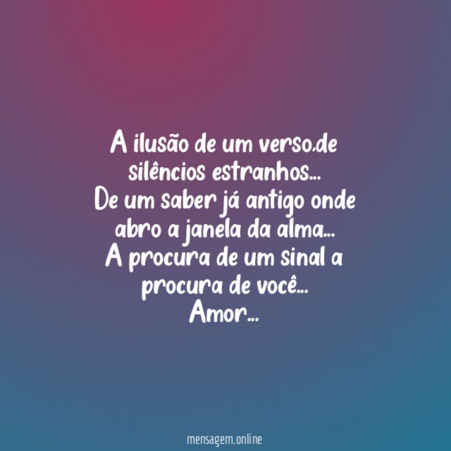 A ilusão de um verso