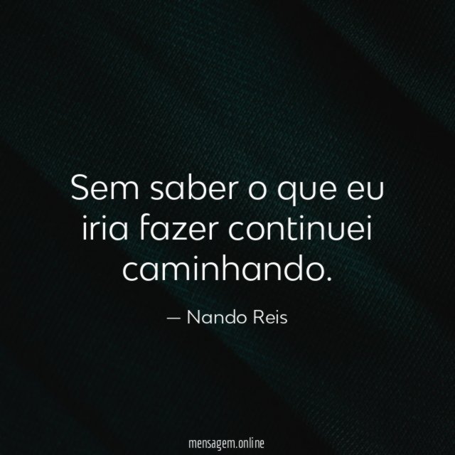 Sem saber o que eu iria fazer continuei caminhando