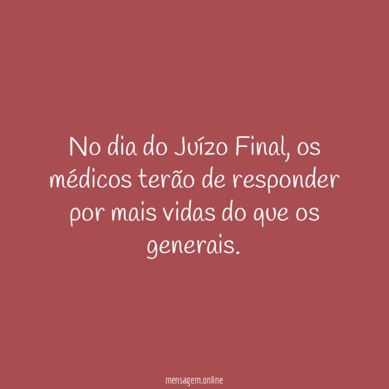 No dia do Juízo Final
