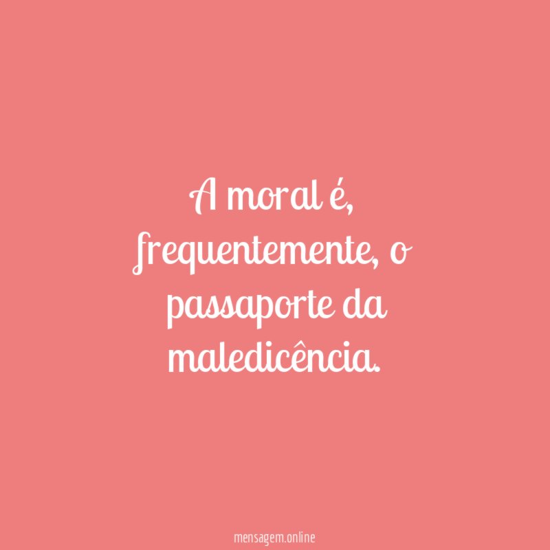 A moral é