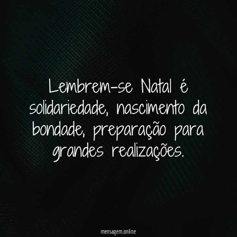 Lembrem-se Natal é solidariedade