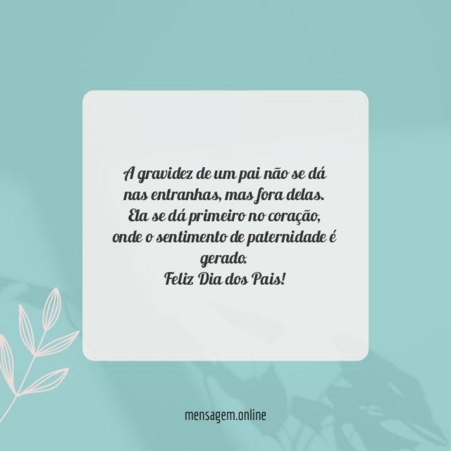A gravidez de um pai não se dá nas entranhas