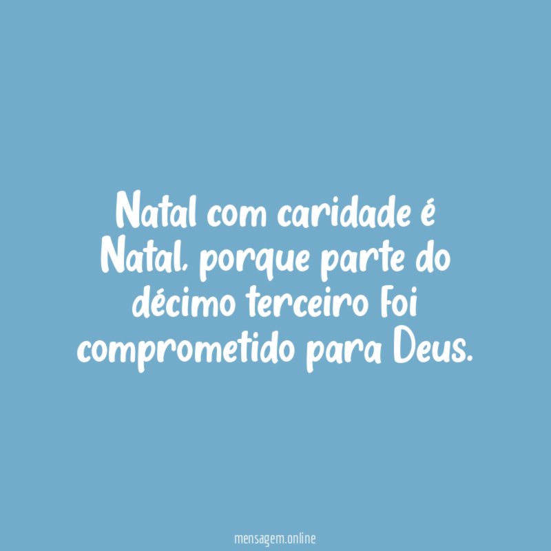 Natal com caridade é Natal