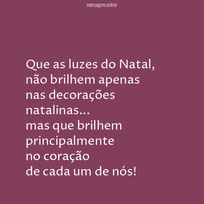 Que as luzes do Natal