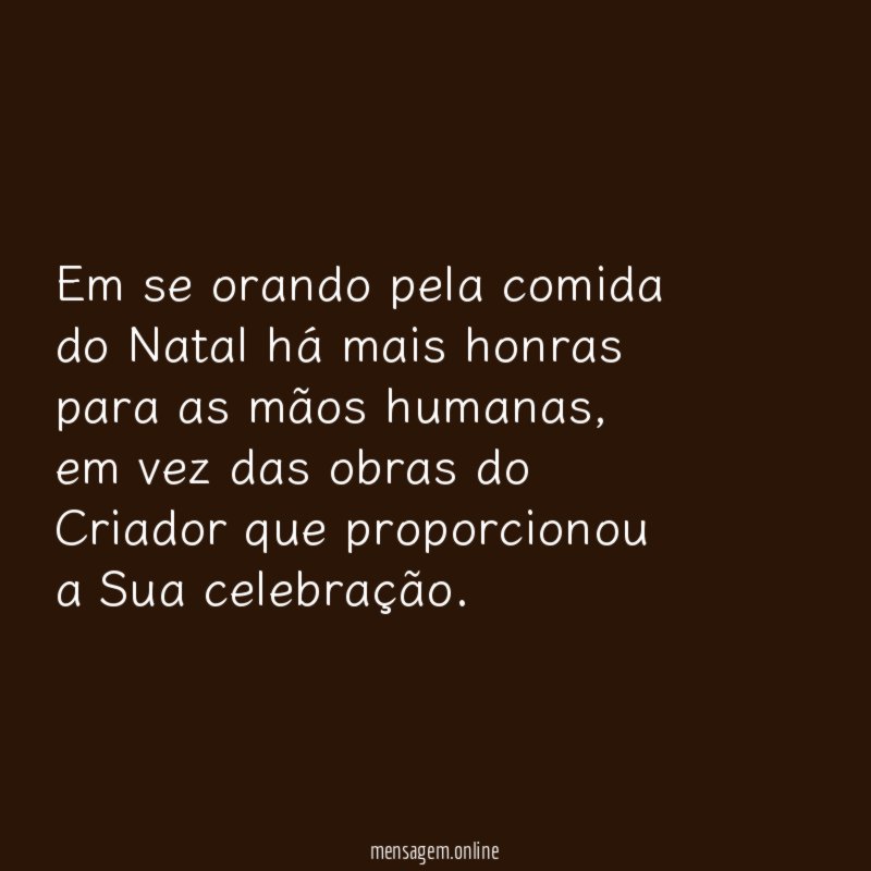 Em se orando pela comida do Natal há