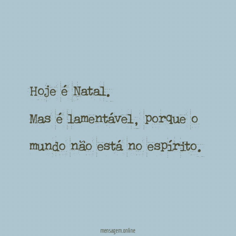 Hoje é Natal