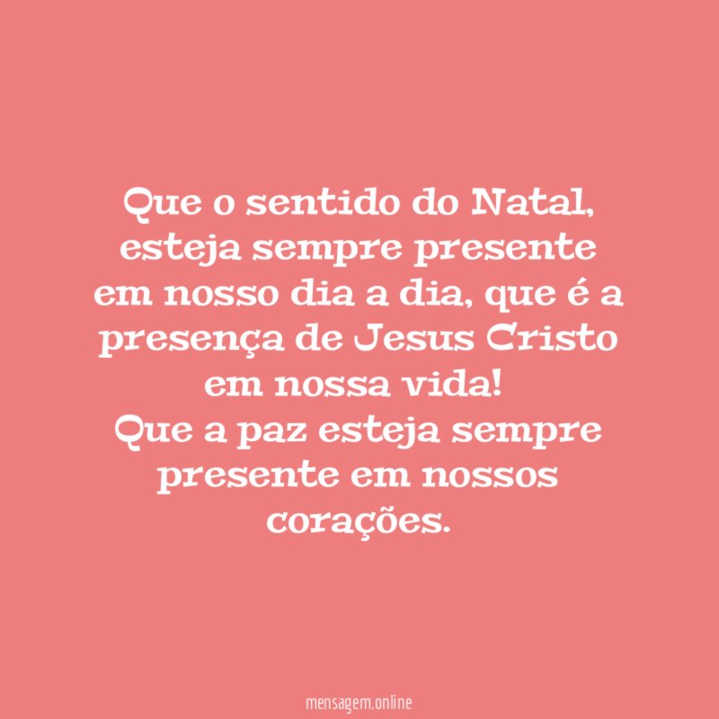 Que o sentido do Natal