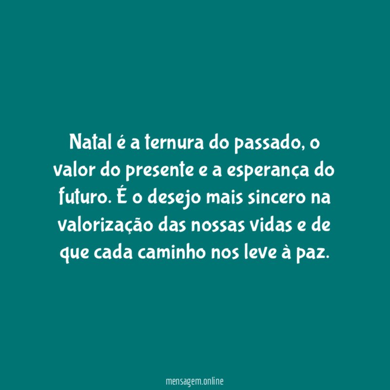 Natal é a ternura do passado