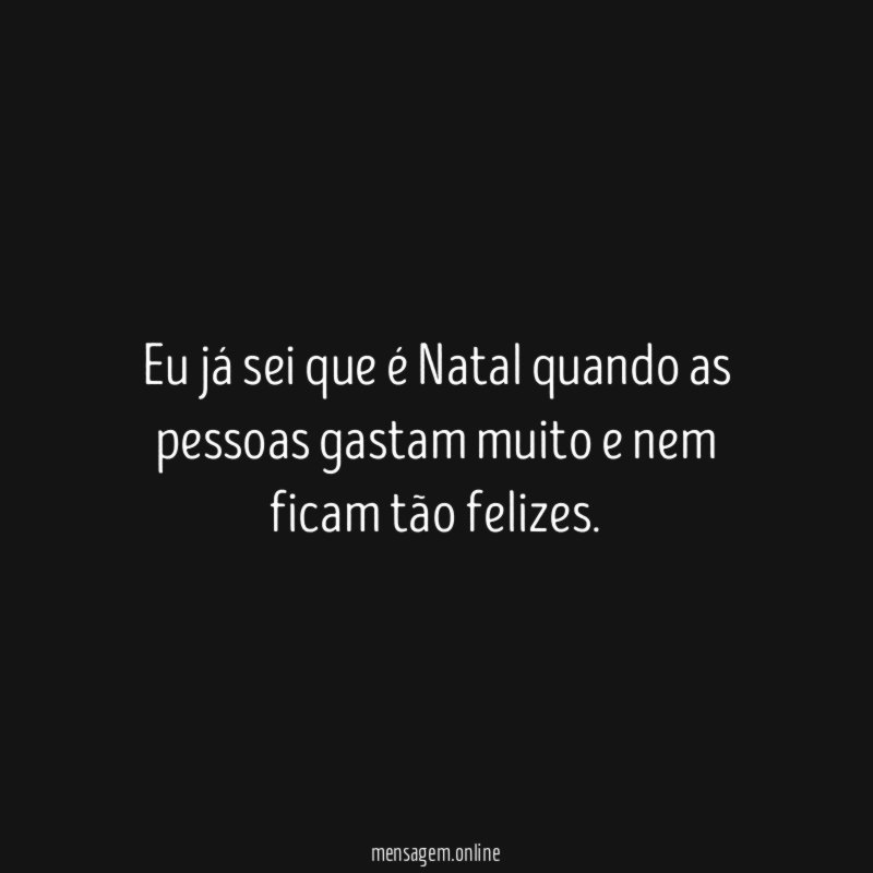 Eu já sei que é Natal quando as