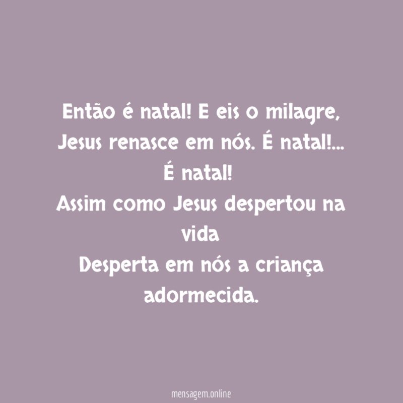 Então é natal