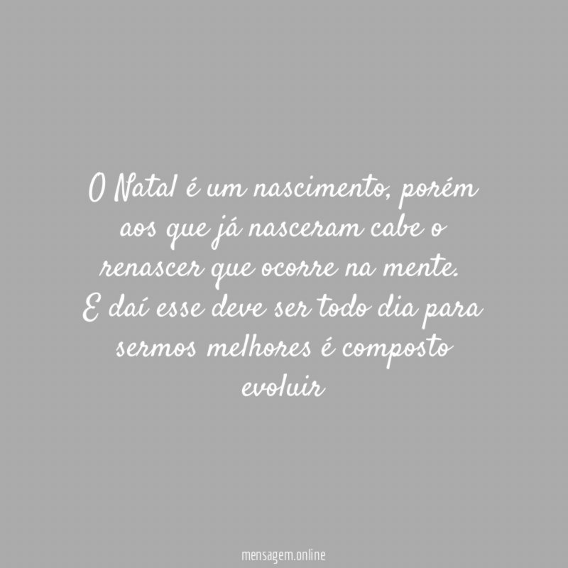 O Natal é um nascimento