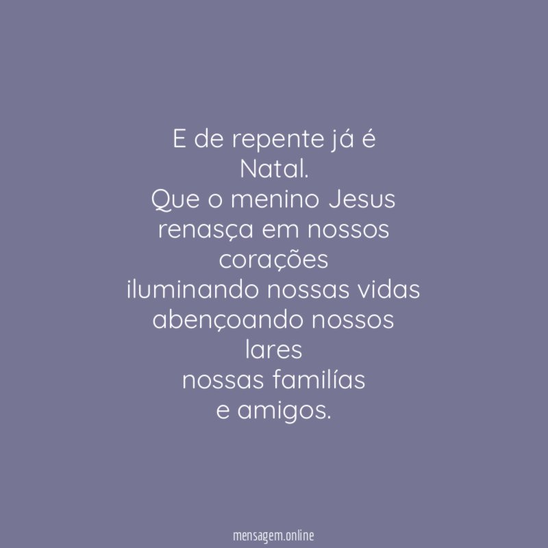 E de repente já é Natal
