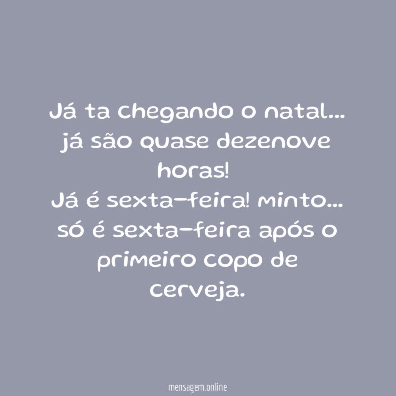 Já ta chegando o natal
