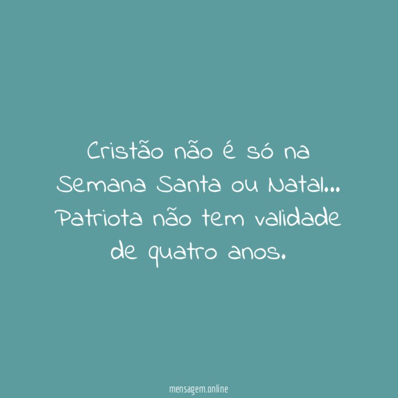 Cristão não é só na Semana Santa ou Natal
