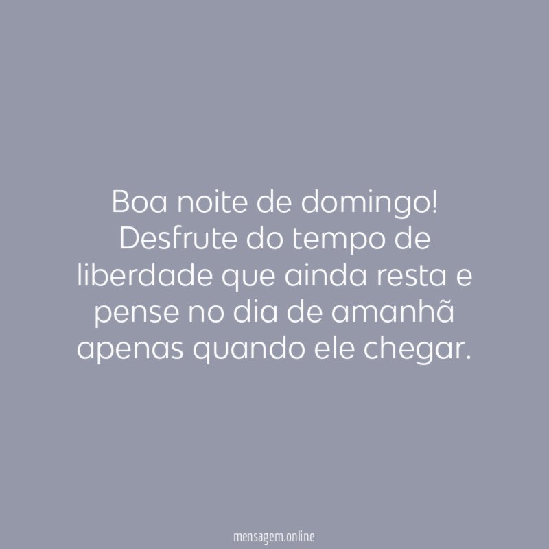 Boa noite de domingo