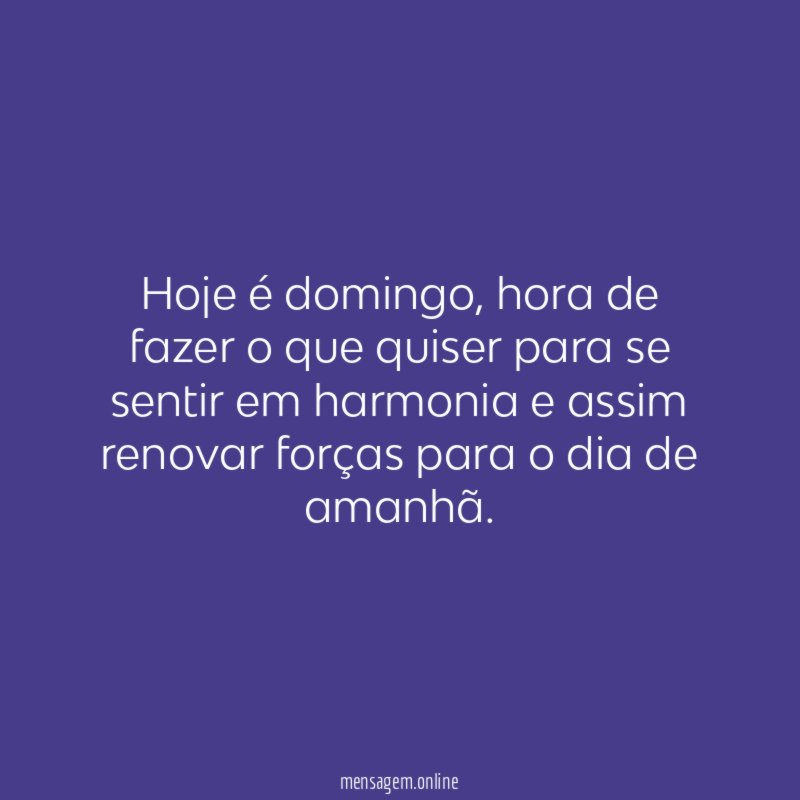 Hoje é domingo