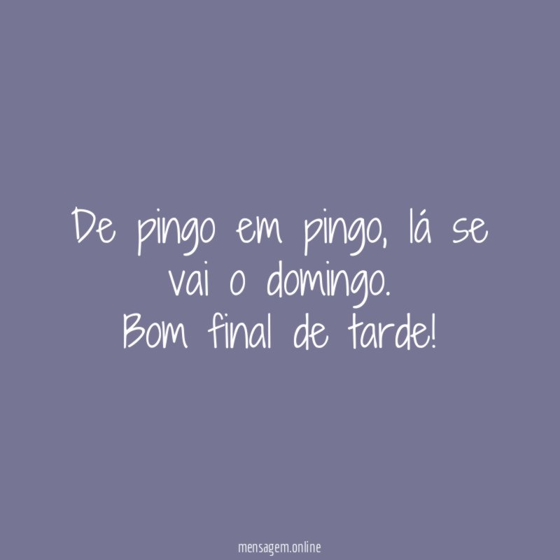 De pingo em pingo