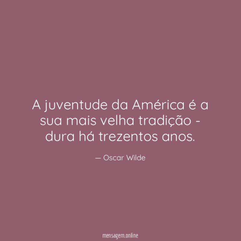 A juventude da América é a sua mais