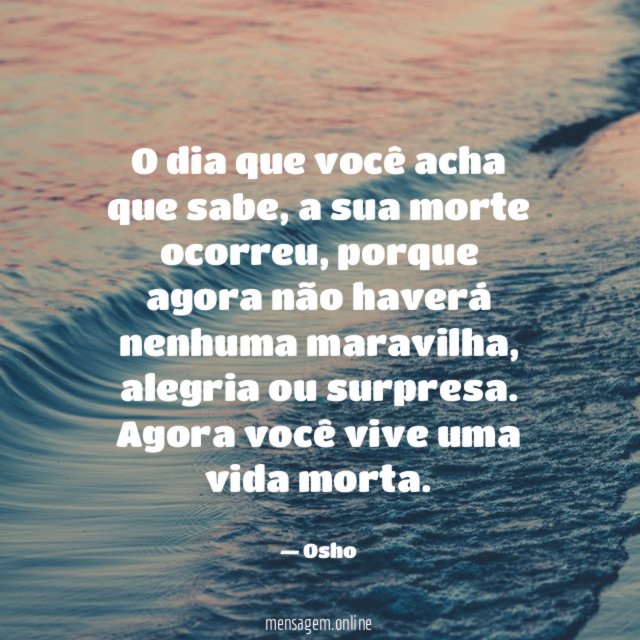 O dia que você acha que sabe